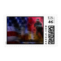 911 Twin Towers Fractal Art Postage Stamps