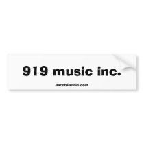 919 music inc., JacobFannin.com bumper stickers