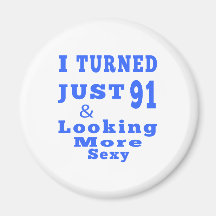 91 birthday designs magnets