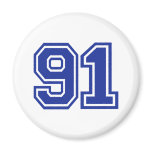91 - number refrigerator magnet
