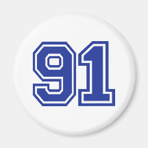 91 - number refrigerator magnet