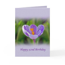 92nd Birthday Card, Religious, Lily Flower