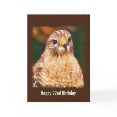 92nd Birthday, Red-shouldered Hawk Greeting Cards by GrandmaDee