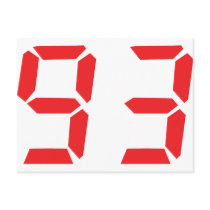 93 ninety-three red alarm clock digital number postcards