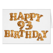 93rd Birthday card for a cookie lover