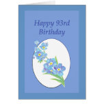 93rd  Birthday Forget Me Not Old Age Memory Humor Cards