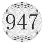 947 Area Code Round Stickers