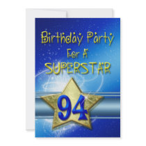 94th Birthday party Invitation for a Superstar.