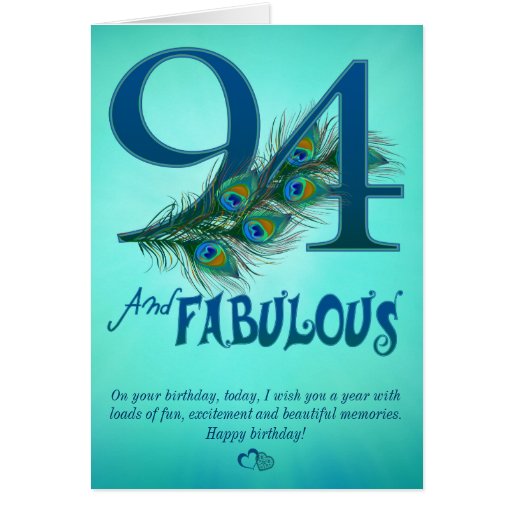 94th Birthday Template Cards Zazzle