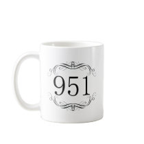 951 Area Code Coffee Mug