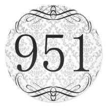 951 Area Code Round Sticker