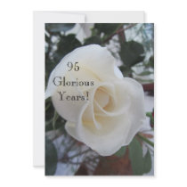 95 GloriousYears!-Birthday Celebration/White Rose Personalized Announcement