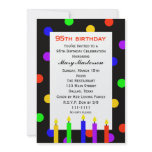 95th Birthday Party Invitation -- Candles and Dots