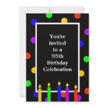 95th Birthday Party Invitation -- Colorful Candles