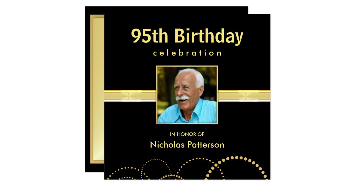 95th Birthday Party Invitations Photo Optional Zazzle