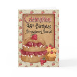 95th Birthday Strawberry Social Invitation Card