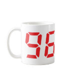 96 ninety-six red alarm clock digital number mugs