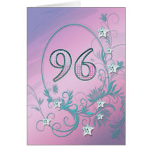 96th Birthday card with diamond stars