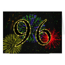 96th Birthday card with fireworks