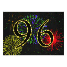 96th birthday party invitate custom invites