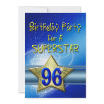 96th Birthday party Invitation for a Superstar.