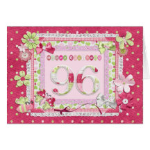 96th birthday scrapbooking style greeting cards