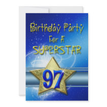 97th Birthday party Invitation for a Superstar.