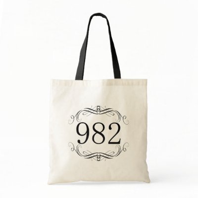 982 Area Code Tote Bag by AreaCodes