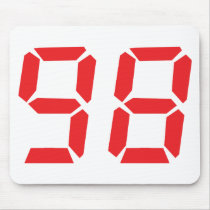 98 ninety-eight red alarm clock digital number mousepads by Tomaniac 98 ninety-eight red alarm clock digital number mousepads