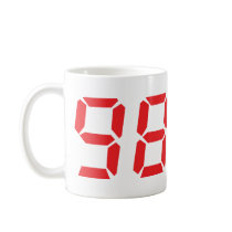 98 ninety-eight red alarm clock digital number mugs by Tomaniac 98 ninety-eight red alarm clock digital number mugs