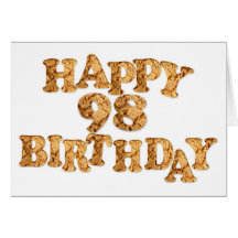 98th Birthday card for a cookie lover