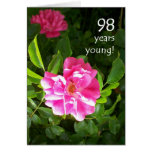 98th Birthday Card - Pink Roses