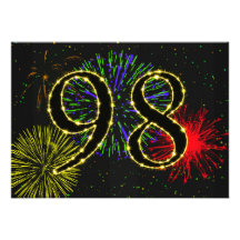 98th  birthday party invitate custom announcement