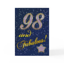 98th Birthday party Invitation Greeting Cards