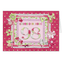 98th birthday scrapbooking style greeting cards