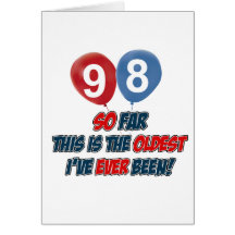 98th year old birthday designs card
