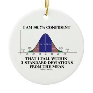 99.7% Confident Fall Within 3 Standard Deviations Christmas Ornaments