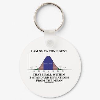 99.7% Confident Within 3 Standard Deviations Mean keychain
