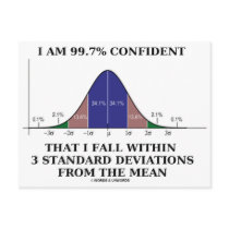 99.7% Confident Within 3 Standard Deviations Mean postcards by wordsunwords 99.7% Confident Within 3 Standard Deviations Mean postcards