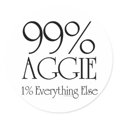 99% Aggie Sticker by cyndisstuff