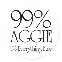 99% Aggie Round Sticker