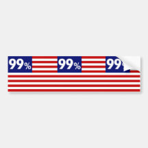 99 % American Flag - Occupy Wall Street Bumper Stickers