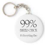 99% Biker Chick Key Chain