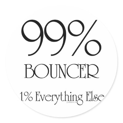 99% Bouncer Sticker by cyndisstuff