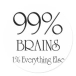 99% Brains Stickers