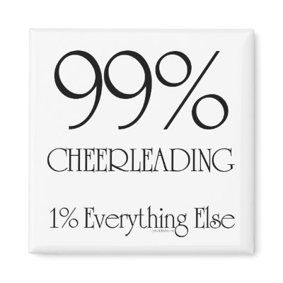 99% Cheerleading Refrigerator Magnet by cyndisstuff