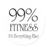 99% Fitness Round Sticker