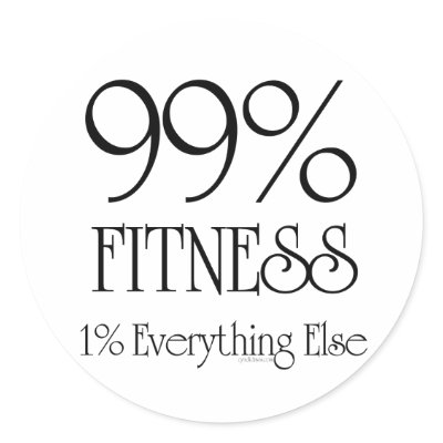 99% Fitness Round Sticker by cyndisstuff