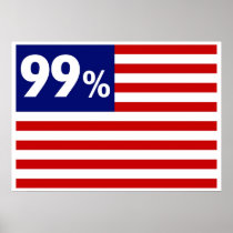 99% Flag Print on Canvas 35 b 25 in - Occupy Wall 