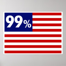 99% Flag Print on Canvas 35 b 25 in - Occupy Wall 